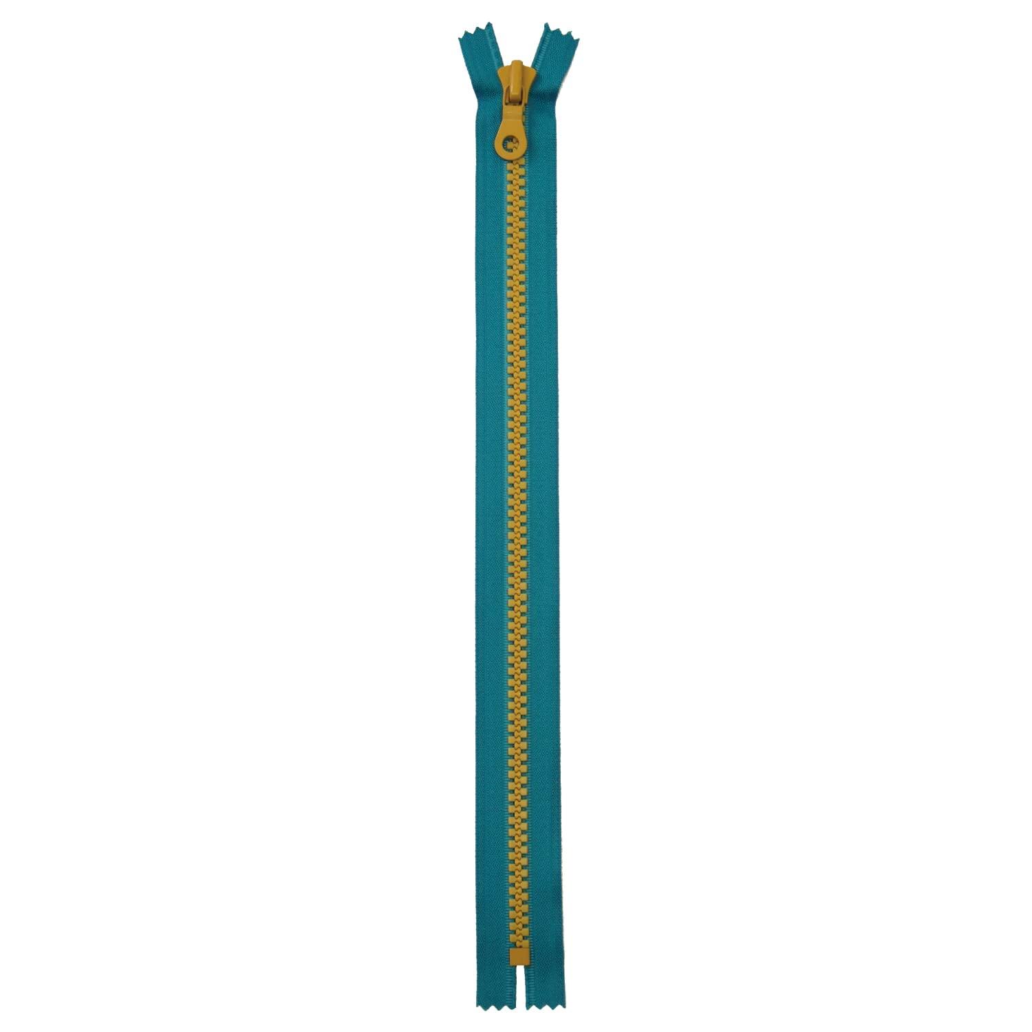 KIYOHARA HAND MADE COLLECTION Two-Tone Zipper 40cm Blue/Yellow HM-10V40BL #XF889