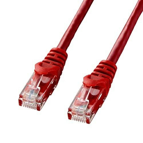 Sanwa Supply CAT6 LAN Cable (2m) UTP 1Gbps/250MHz RJ45 Snap-Proof Red LA-Y6-02R