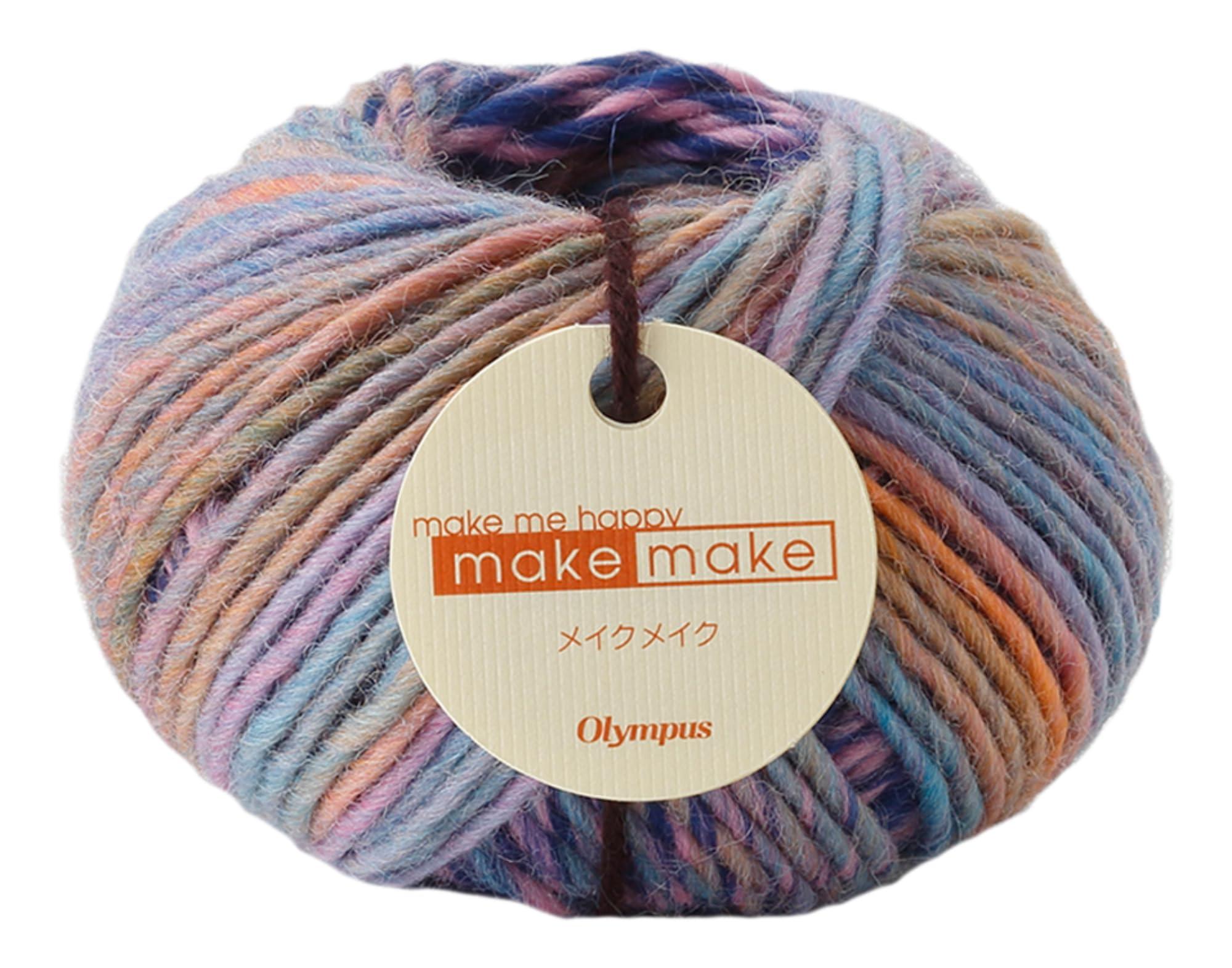 Olimpas Hand-Knitting Yarn, Medium Weight, Make Make COL. 36 Blue & Pink Tone, Approx. 25g, 62m
