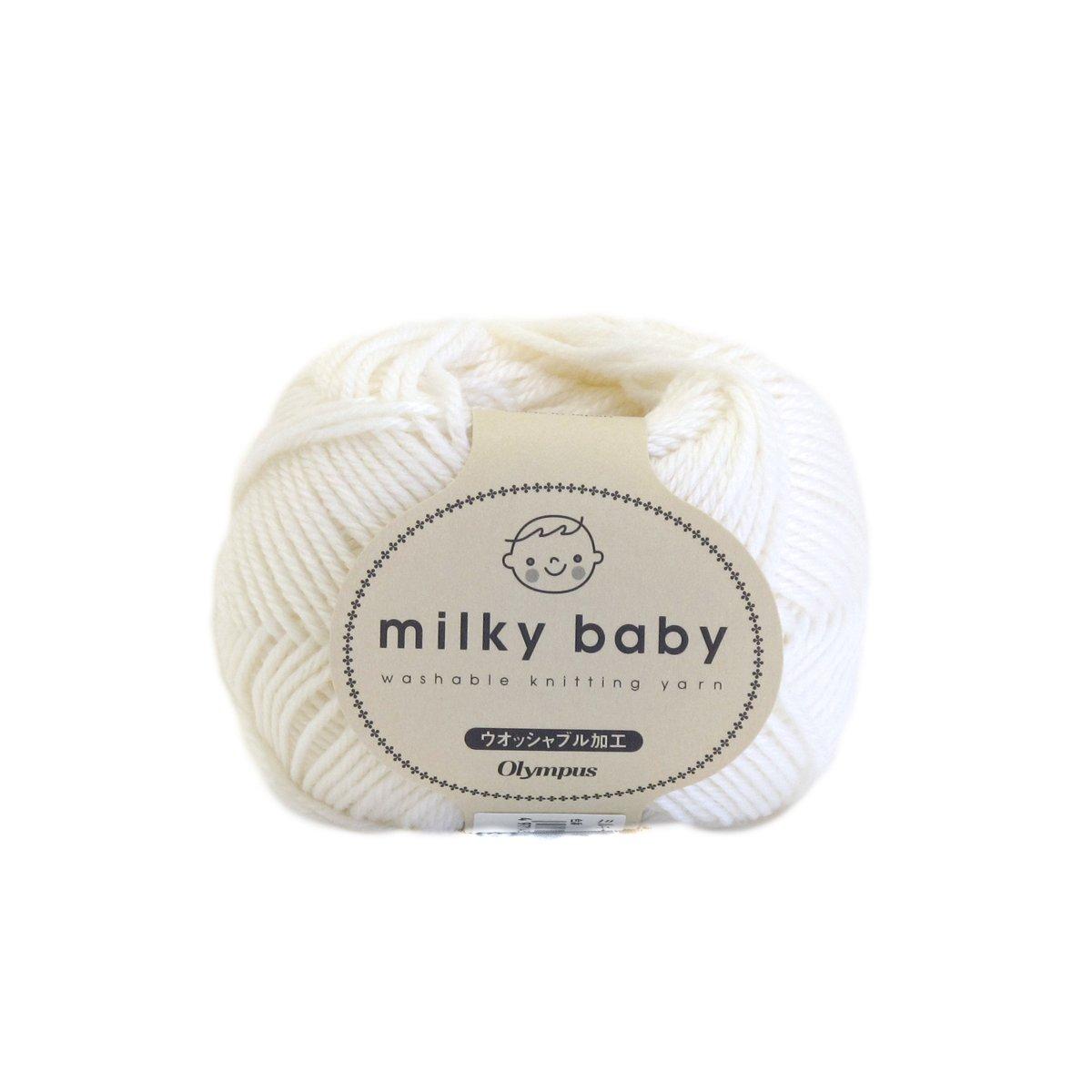 Olympus Thread Milky Baby Yarn Medium Weight Col.1 White Series 40g Approx. 114m
