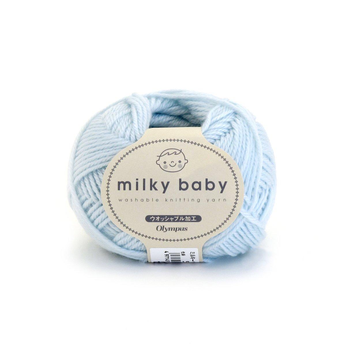 Olympus Thread Milky Baby Yarn Medium Weight Col.5 Light Blue Tone 40g Approx. 114m