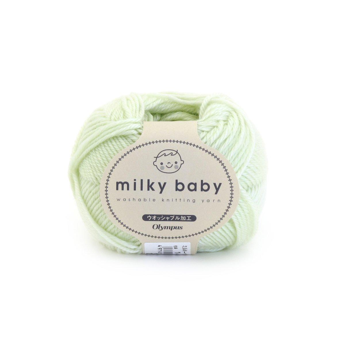 Olympus Thread Milky Baby Yarn Medium Weight Col.14 Yellow-Green Family 40g Approx. 114m