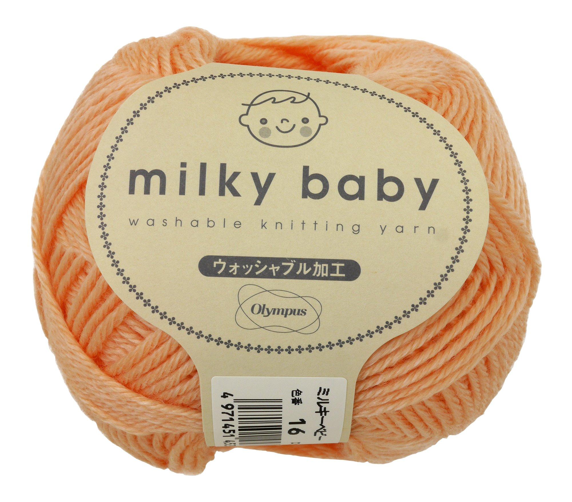 Olimpas Silk Yarn Milky Baby Wool Medium Weight Col.16 Orange Family 40g Approx. 114m