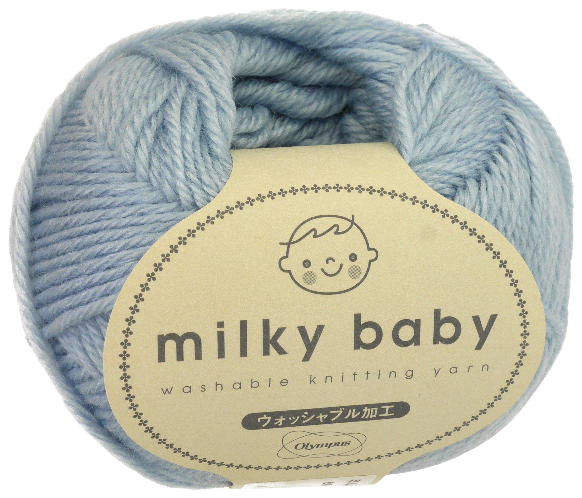 Olympus Thread Milky Baby Yarn Medium Weight Col.17 Light Blue Family 40g Approx. 114m