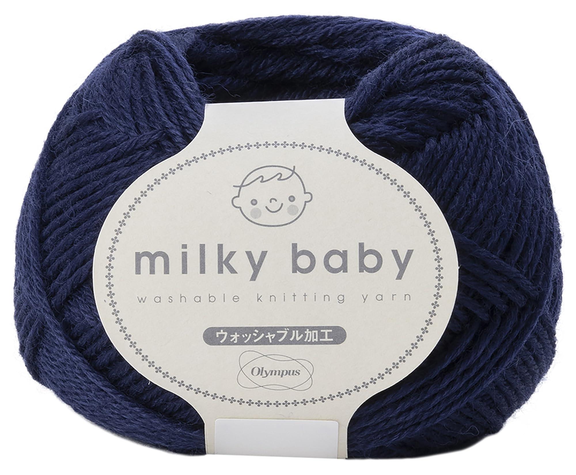 Olimpas Hand-Knitting Yarn, Medium Weight, Milky Baby, COL. 25 Navy, Approx. 40g, 114m