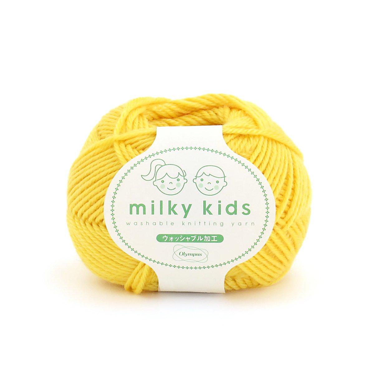 Olimpas Silk Milky Kids Yarn Medium Weight Col.53 Yellow Family 40g Approx. 98m