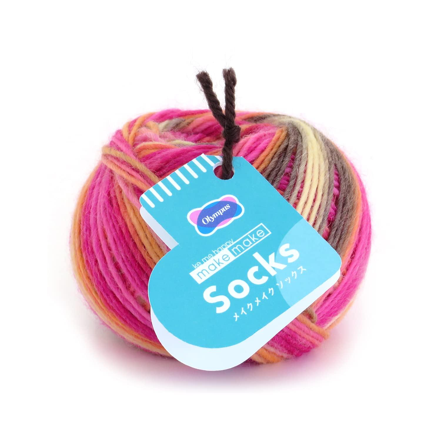 Olimpas Silk Make Make Socks Yarn Medium Weight Col.904 Pink Family 25g Approx. 98m