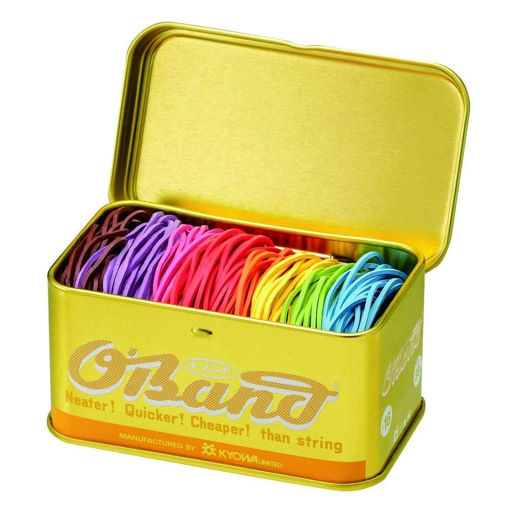 Rubber Bands O-Band Gold Can 30g #16 8-Color Mix GG-040-MX Kyowa Small Quantity Colorful Colored Rubber Bands Storage Container Included