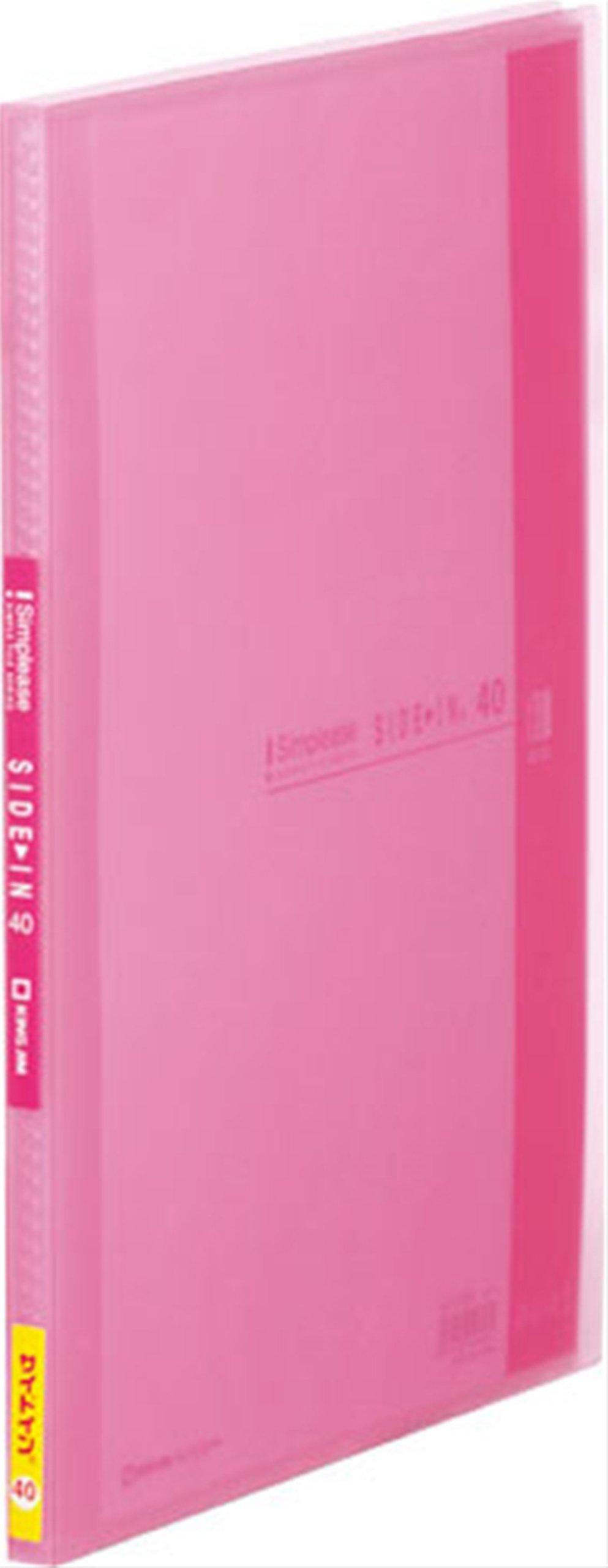 King Jim Clear File Simples Transparent Side-In 40-Pocket A4 Vertical Pink 187TSPW-P