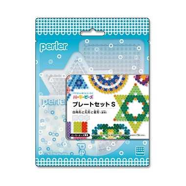 Kawada Parler Beads Plate Set S Square, Round, and Star Shapes (Transparent) Ages 5+ Iron-on Beads Toy Hobby 80-30030