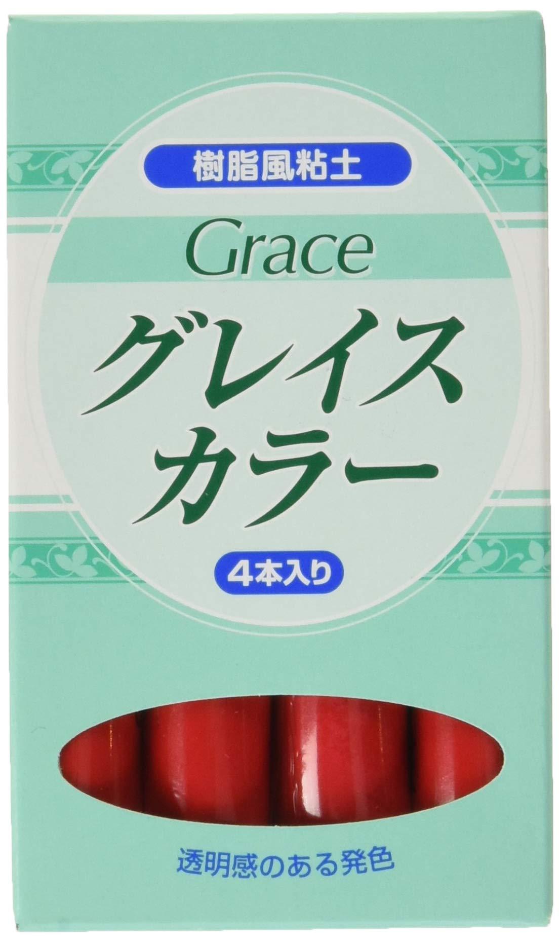 Nisshin Associates Co., Ltd. Resin-Based Clay Grace Color Red 30g × 4 Tubes/8611 [Clay Craft/Clay/Resin Clay]