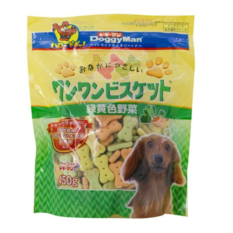 Doggyman Dog Treats Gentle on the Tummy Woof Woof Biscuits Vegetable 450g