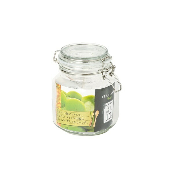 Pearl Metal Umeshu Bottle Fruit Wine Bottle 1L 1,000ml Glass Square Storage Bottle Italiana L-1011