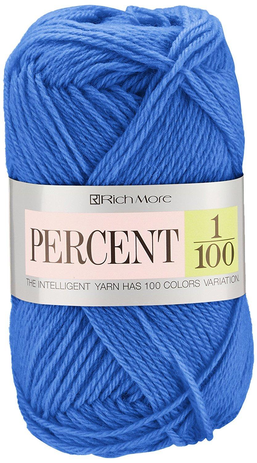 Richmore Percent Yarn, Medium Weight, Col. 43 Blue Family, 40g (approx. 120m), 017