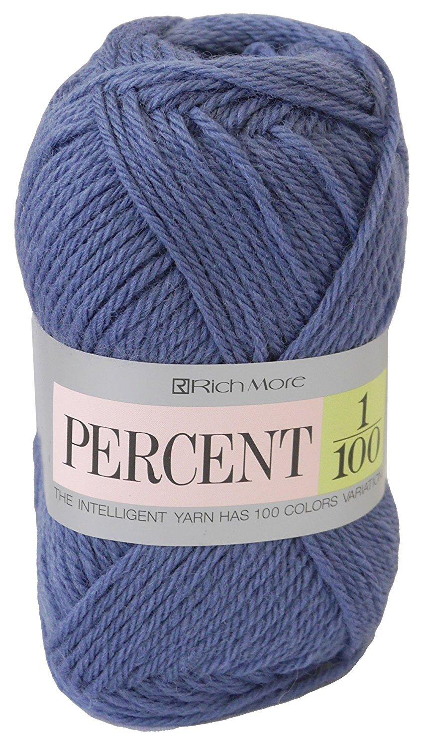 Richmore Percent Yarn, Medium Weight, Col. 44 Blue Family, 40g (approx. 120m), 017