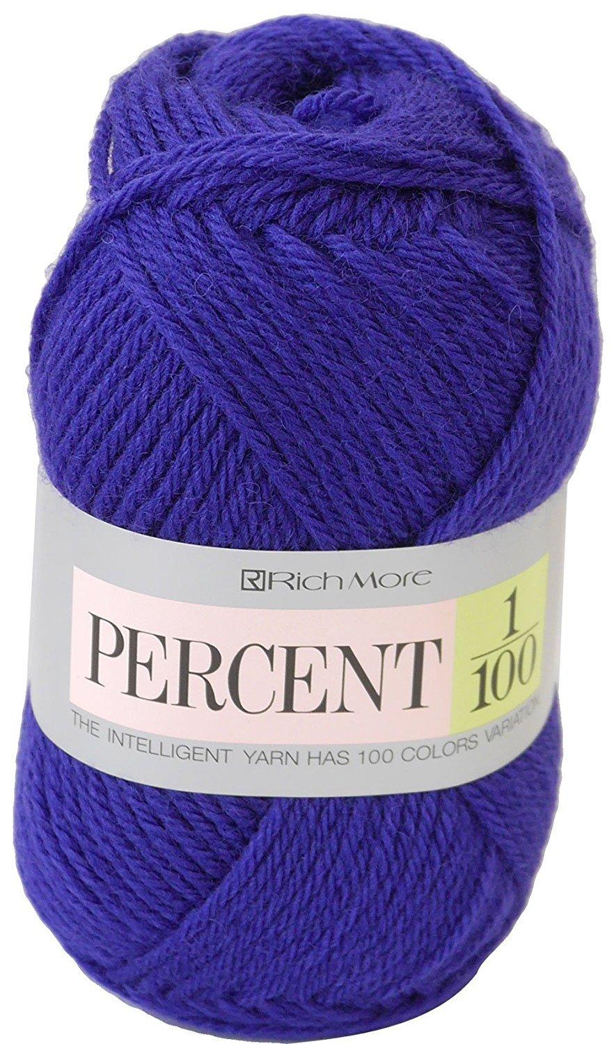 Richmore Percent Yarn, Medium Weight, Col. 49 Blue Family, 40g (approx. 120m), 017