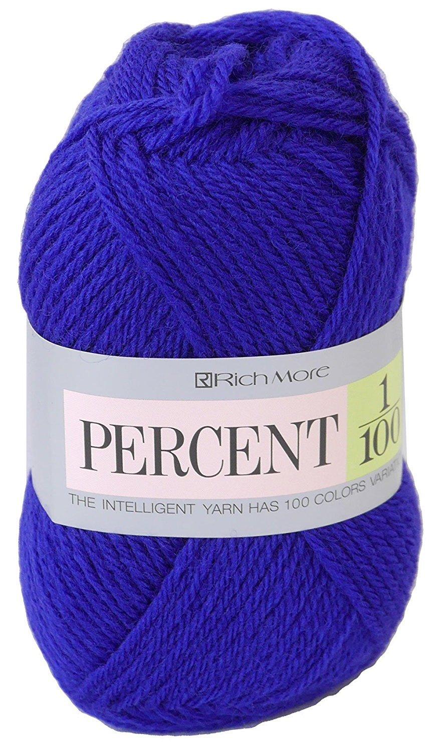 Richmore Percent Yarn, Medium Weight, Col. 51 Blue Family, 40g (approx. 120m), 017