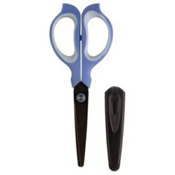 Plus Scissors Fit Cut Easy Grip Fluorine SC-165SF Blue Non-Stick 34-383