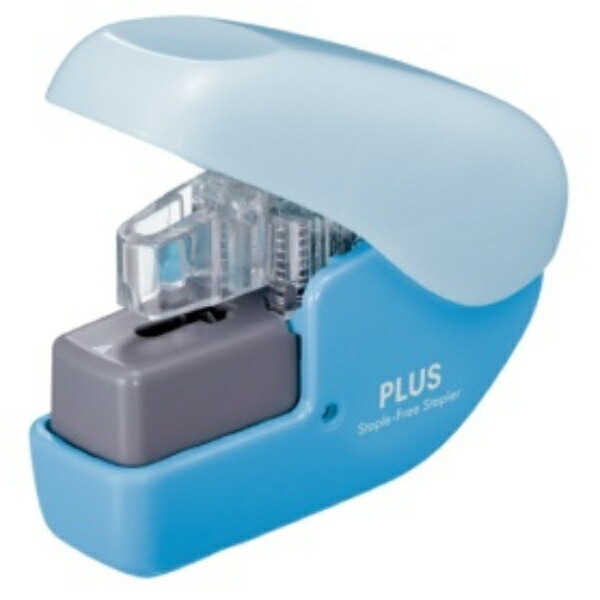 PLUS Stapler Staple-Free Stapler Paper Clinch Mini Blue SL-104NB 31-112