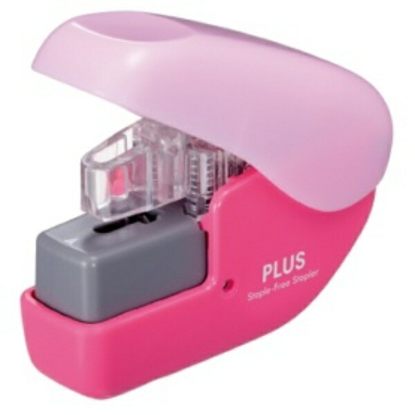 PLUS Stapler Staple-Free Stapler Paper Clinch Mini Pink SL-104NB 31-113