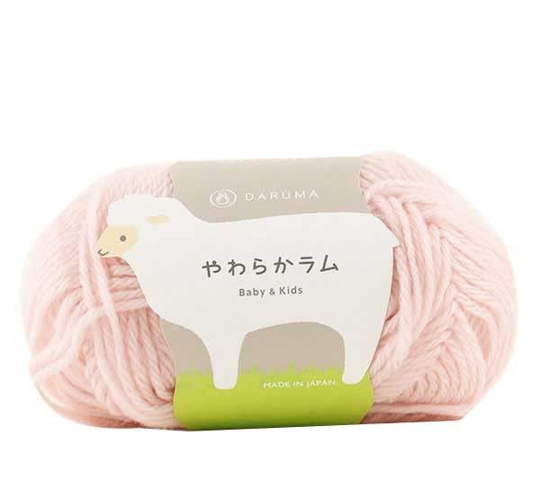 Yokota DARUMA Soft Lamb Wool Yarn Medium Weight Col.7 Pink Family 30g Approx. 103m