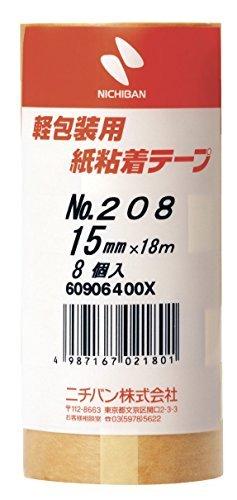 Nichiban Paper Adhesive Tape 208-15 15mm × 18m 8 rolls