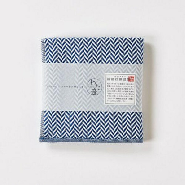 Kusunohashi Monori Handkerchief Towel Wataoto Herringbone Navy Approx. 25×25cm 1-65608-86-KON