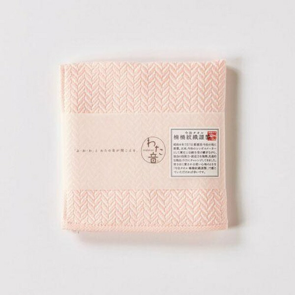 Kusunohashi Monori Handkerchief Towel Wataoto Herringbone Pink Approx. 25×25cm 1-65608-86-P