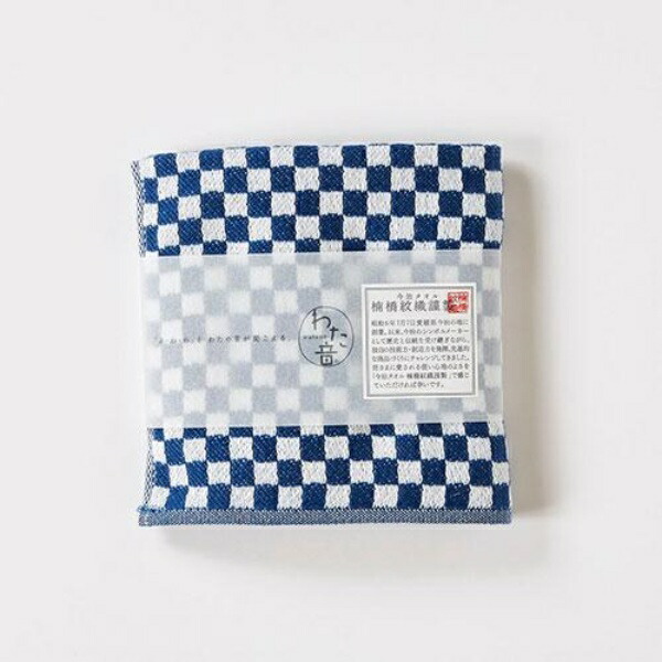 Kusunohashi Monori Handkerchief Towel Wataoto Shushi Weave Navy Approx. 25×25cm 1-61157-86-KON