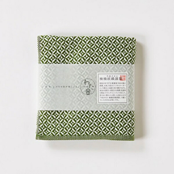 Kusunohashi Monori Handkerchief Towel Wataoto Shamon Green Approx. 25 x 25 cm 1-65616-86-G