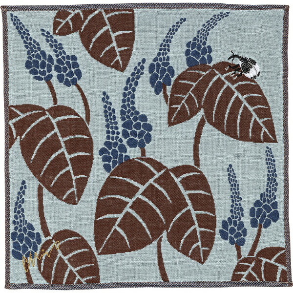 Kusunohashi Monori  Triple Gauze Handkerchief  Flowers and Weevils  Light Blue