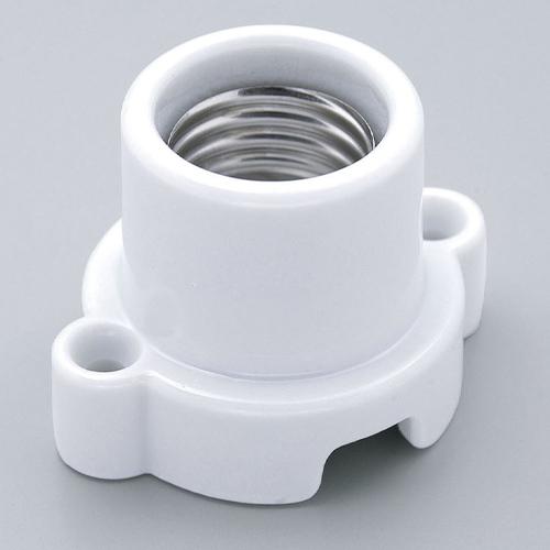 E26 Base Round Socket (Porcelain / White)