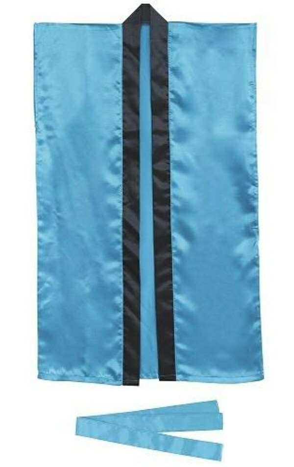Artec Satin Long Happi Coat Blue S (with Headband) 001141