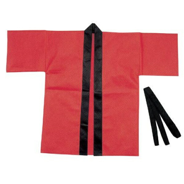 Artec Color Non-Woven Happi Coat (with Obi Belt) Adult Size L Red 001360