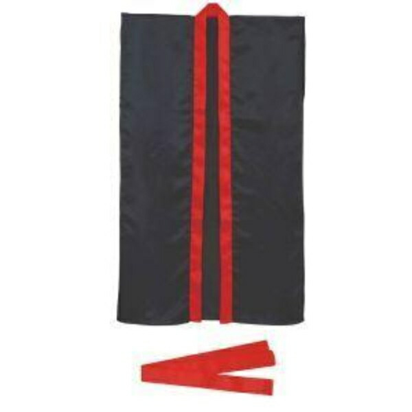 Artec Satin Long Happi Coat Black (Red Collar) J (with Headband) 14427 Sports Day, Performance, Cheering Squad, Team Dance, Decorations, Costumes, Happi Coat, Hanten, Eisa, Yosakoi, Festival, Festival