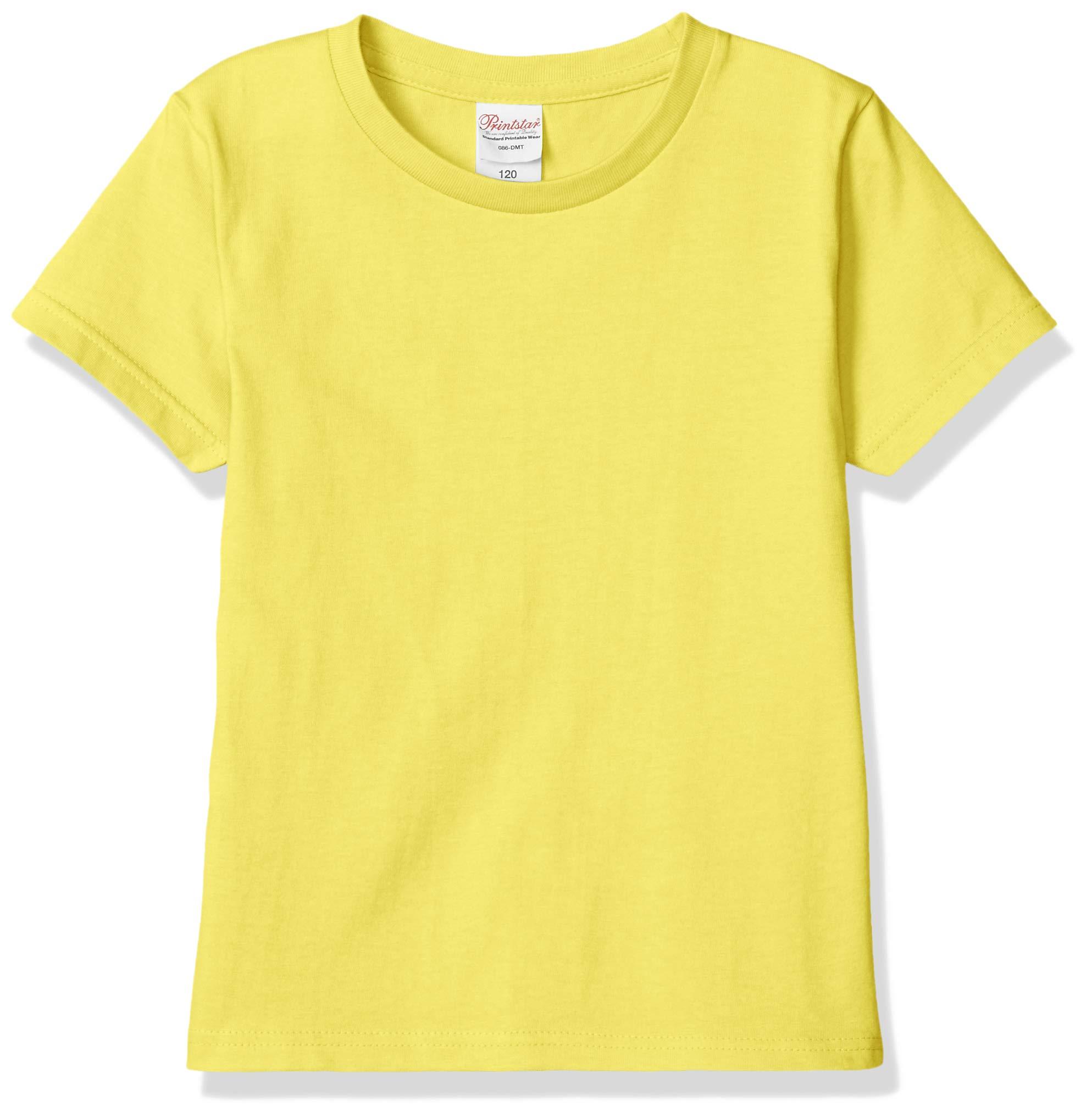 [Printstar] Kids Short Sleeve 5.0 oz Basic T-Shirt Yellow Japan 130cm (-)