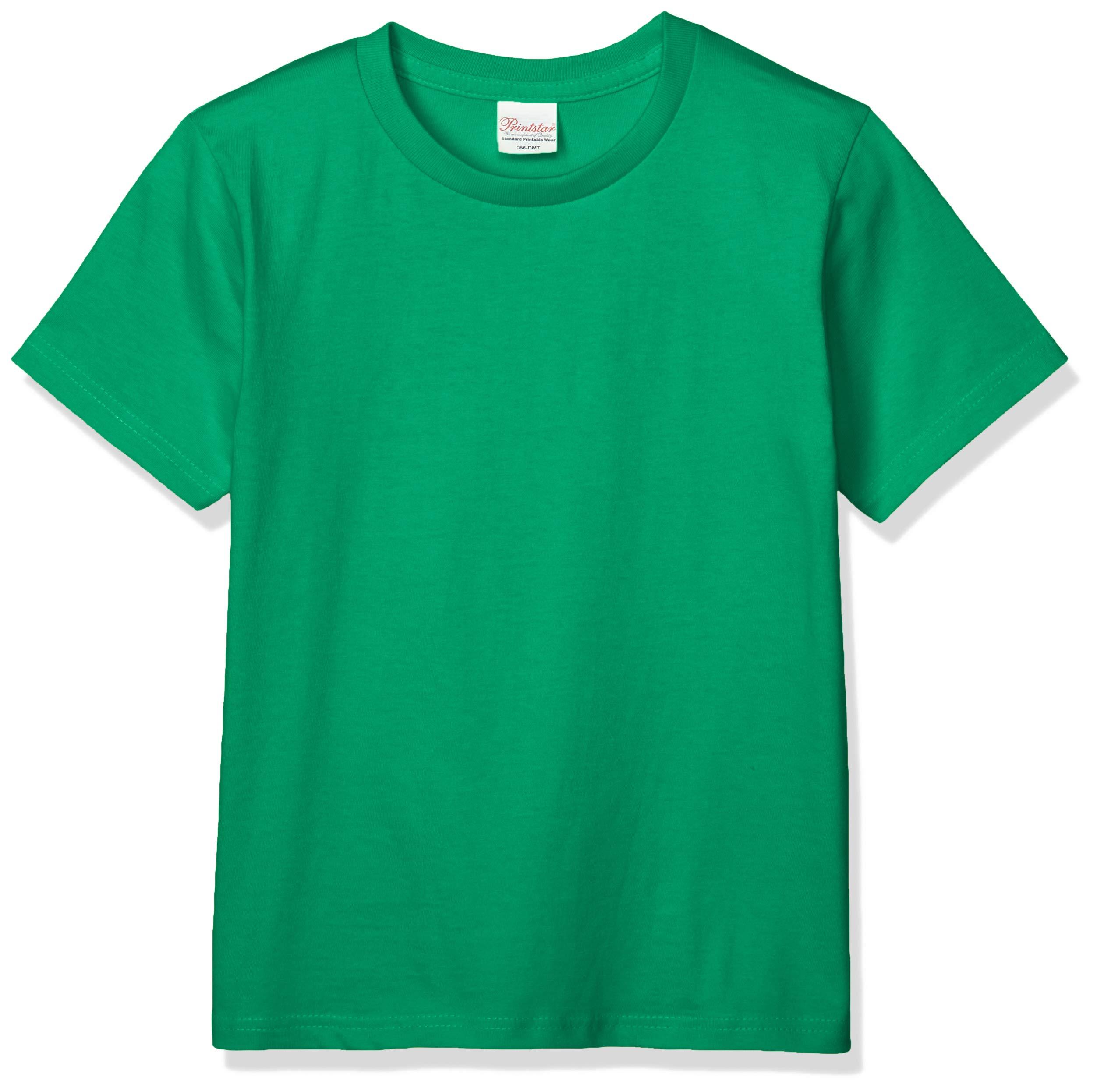[Printstar] Kids Short Sleeve 5.0 oz Basic T-Shirt Green 110cm