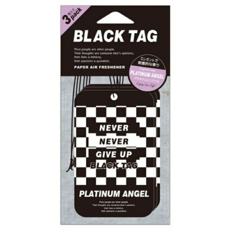 Black Tag Air Freshener 3P Platinum Angel