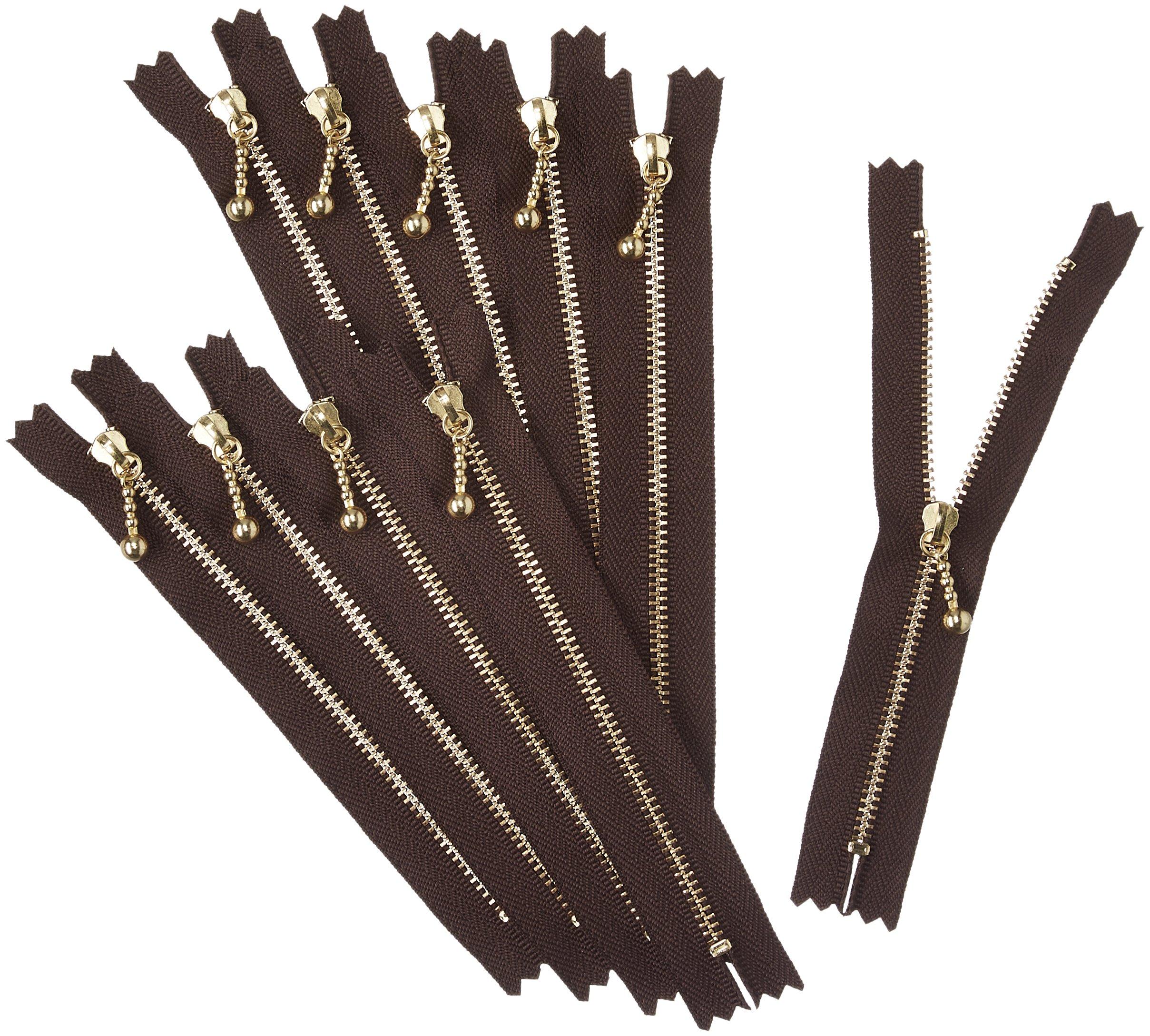 Y.K.K. Snap Fastener 14cm, 10-Pack, Dark Brown 3G14-570