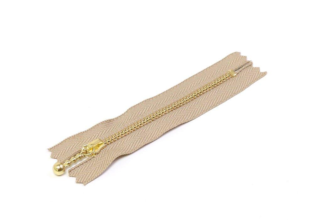 Y.K.K. Beaded Fastener 14cm 10-Pack Dark Beige 3G14-573