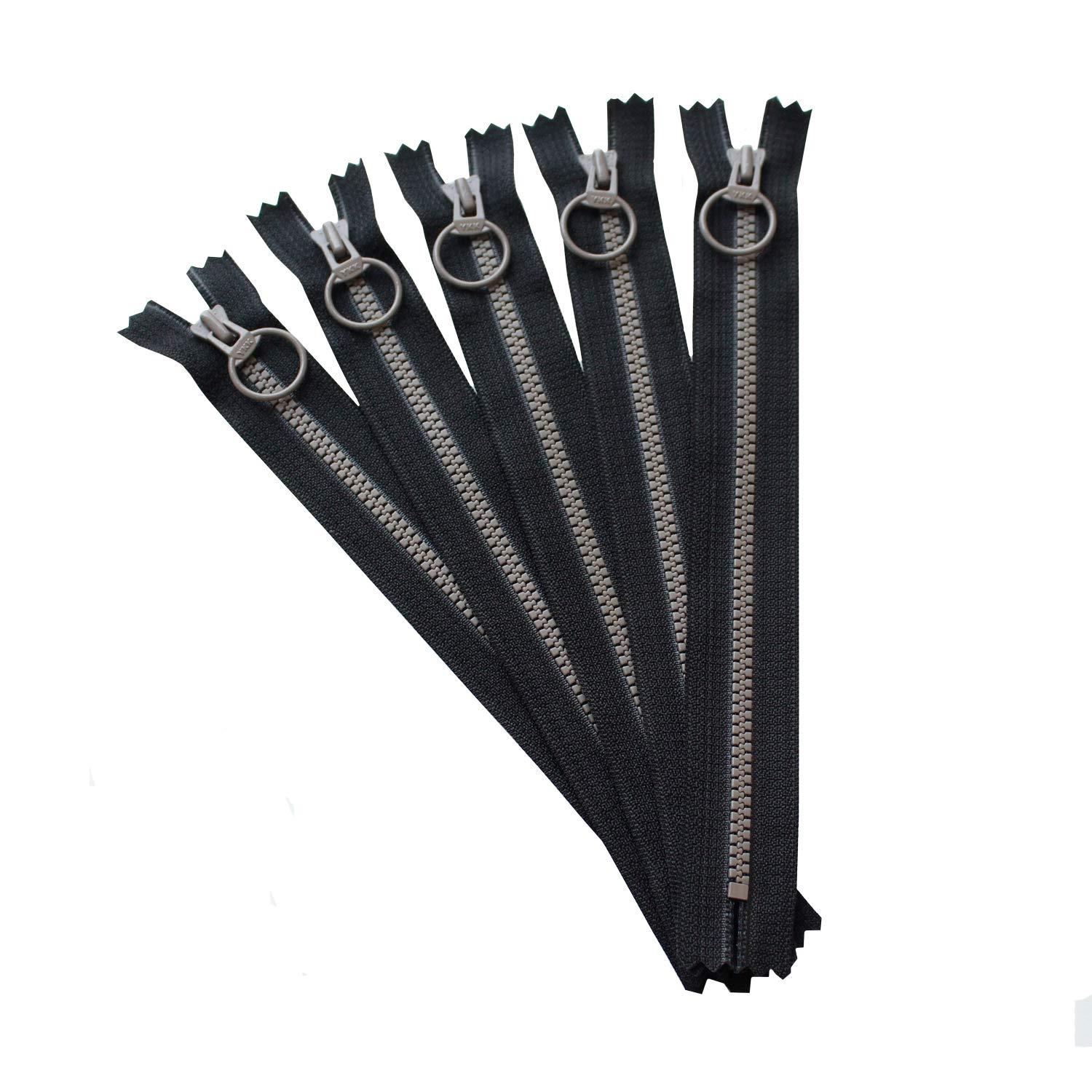 Y.K.K. Combi Fastener 30cm, 5-Piece Set in Same Color, Black 3VSC30-152