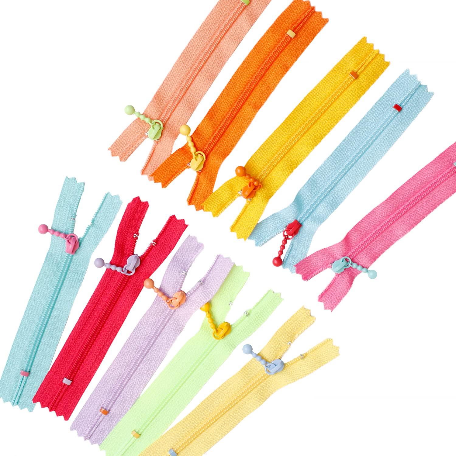 Y.K.K. Colorful Zippers for Pouches 10-Color Set 10cm Colorful 3CF10-COMIX