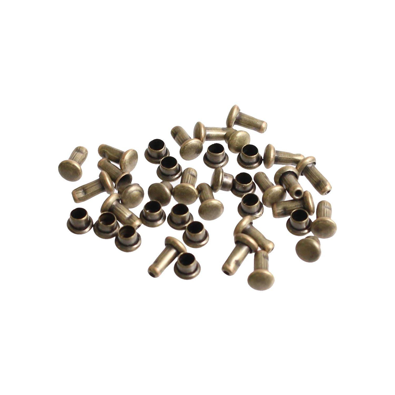 Nippon Chuko Double-Sided Rivets Mini Size Antique Gold φ3.5mm 20-Piece Pack F3-123-20 Craft Supplies Craft Materials Rivets