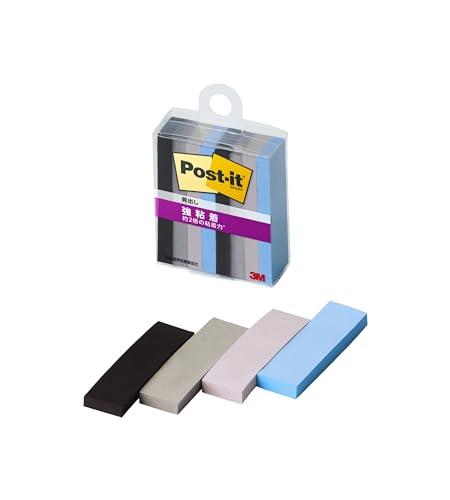 Post-it Notes, Strong Adhesive, Multi-Color 9, 50×15mm, 45 sheets in 3 colors, 35 sheets in black, 2 pads each, Clear Case, 700SS-MC-9