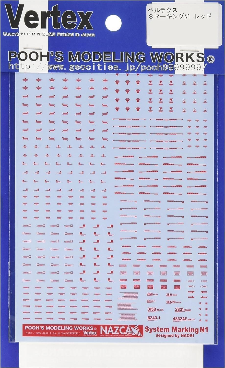 Puzumodeling Works Beltex System Marking N1 Red Plastic Model Decal VSC-N1R