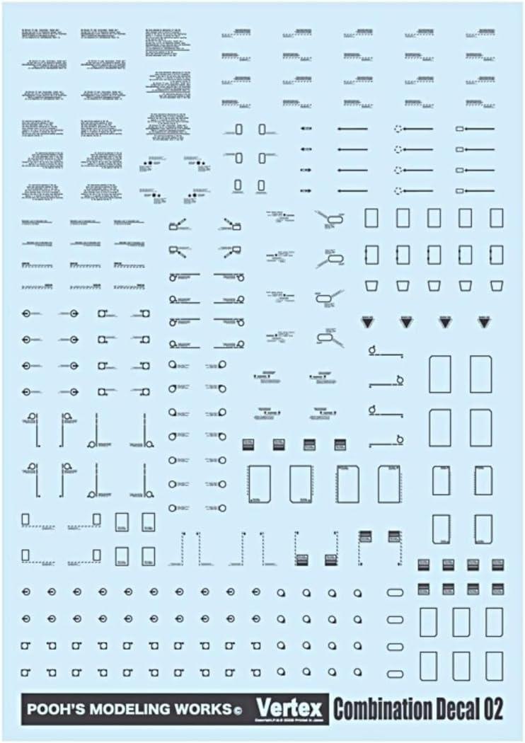 Puzumodeling Works Beltex Combination Decal 02 Dark Gray Plastic Model Decal VCD-02DG