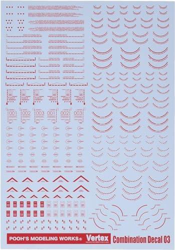 Puzumodeling Works Beltex Combination Decal 03 Red Plastic Model Decal VCD-03R