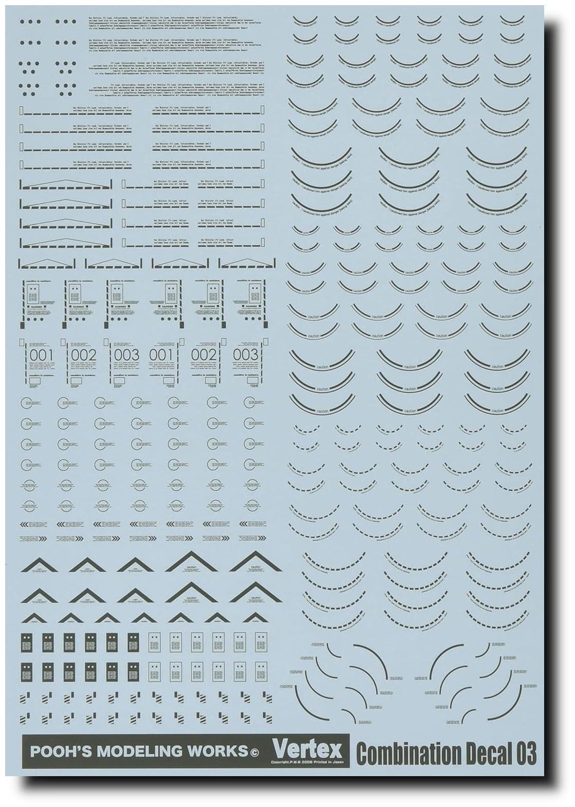 Puzumodeling Works Beltex Combination Decal 03 Dark Gray Plastic Model Decal VCD-03DG