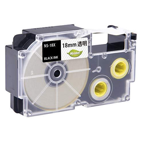 Mylabel Name Land Label Writer Tape <CASIO 18mm Transparent XR-18X Compatible Transparent Tape with Black Text, Length 8M> Compatible Name Land Tape [365-Day Warranty]【International Standard】