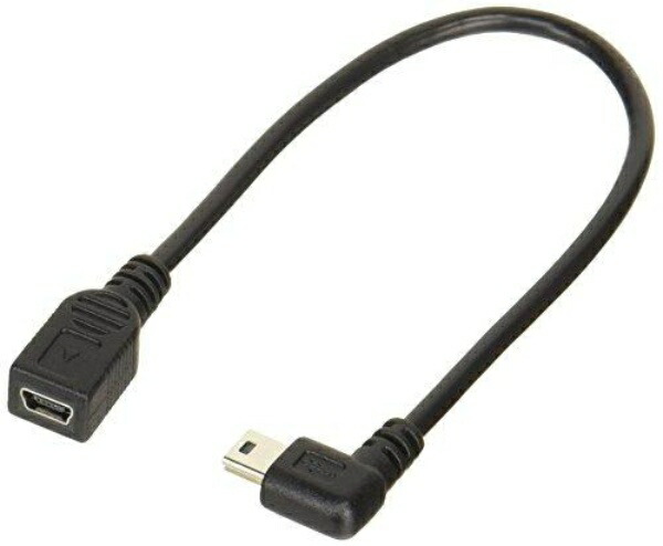 Conversion Master miniUSB Extension Cable [ Right-Angle L-Shaped, Male to Female ] [ 20cm ] USBM-CA20RL